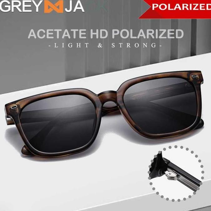 Ready Grey Jack Kacamata Hitam Sunglasses Polarized Anti Silau Uv400 Model Kotak Tr90+Acetate Fashio