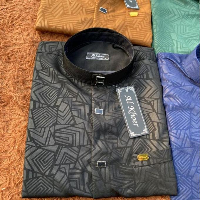 kemko sultan embos terbaru motif xsagonal AK kerah kancing variasi koko peria nyaman kantong samping