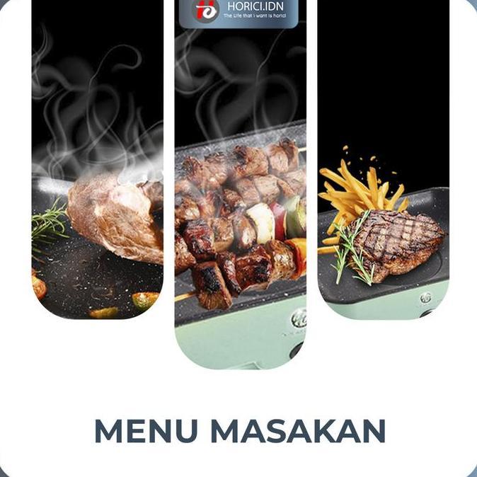 ZIFARAH1 - PANGGANGAN MULTIFUNGSI BBQ ELEKTRIK PANCI PEMANGGANG ANTI LENGKET PERSEGI PANJANG PANCI P