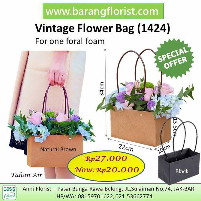 Lansungkirim- Vintage Flower Bag (1424), Tas Bunga, Kotak Bunga