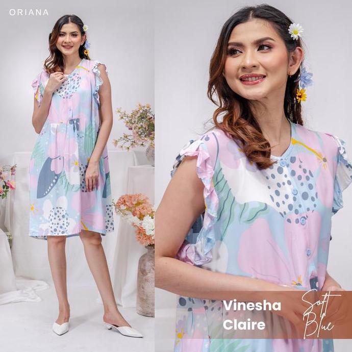 Oriana Homewear Midi Dress Daster Pendek Busui Vinesha Sizing Collection KS