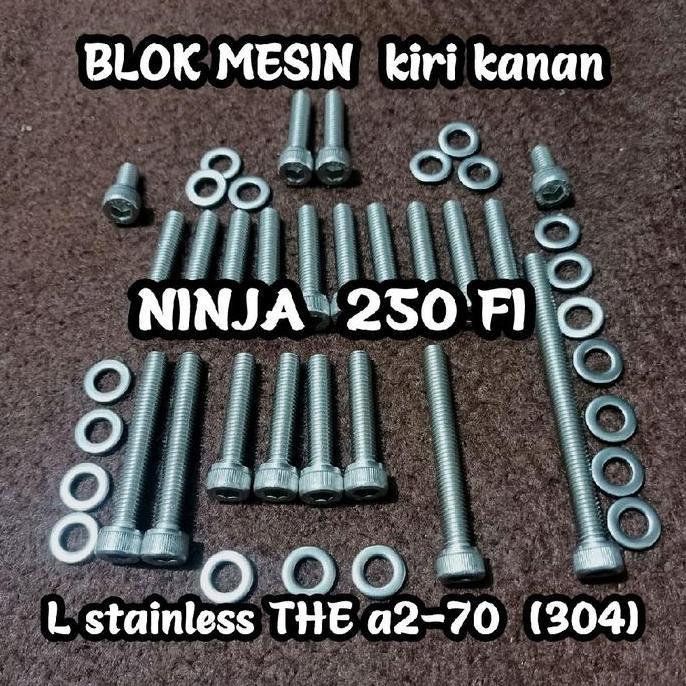 Lansungkirim- Baut L Stainless Blok Ninja 150 R