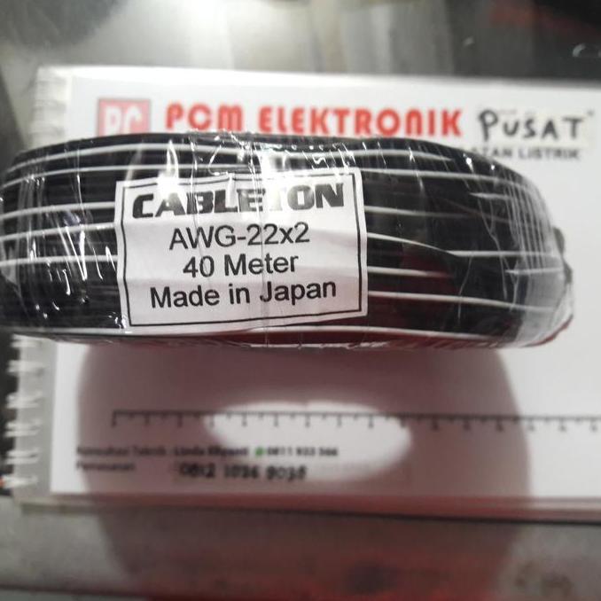 Promo kabel awg-22x2 40meter / hitam-putih kabel awg 2x22 Diskon