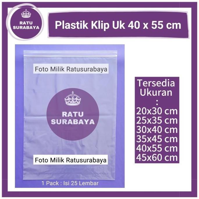 Plastik Zip Lock 40x55 Klip Besar Ziplock Jumbo Clip Zipper Bening 0.5