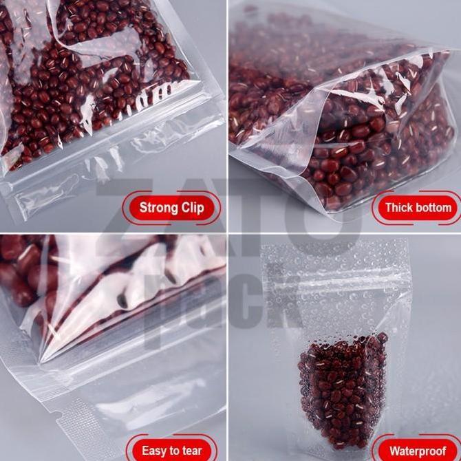 Ziplock Clear Standing 14x20 cm - plastik standing pouch - kemasan