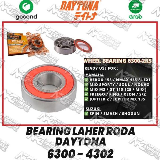 DS46 - BEARING LAHER KLAHAR RODA DEPAN 6300 6201 DAYTONA YAMAHA HONDA GENIO REVO NEW BEAT SCOOPY ADV