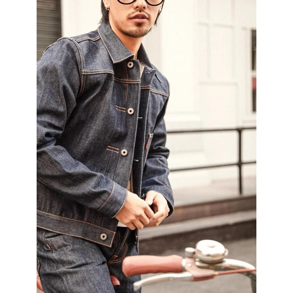 Jaket Red Tornado 506XX Jean Jacket American Casual Style Type 1 Selvedge Denim Blouse