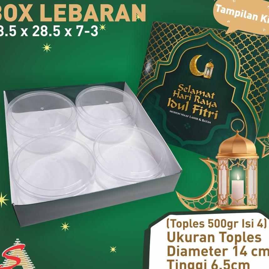 28.8X28.8X7 Hampers Lebaran/Box Lebaran/Box Kue Kering/Dus Idul Fitri//Kue Kering 500Gr Isi 4