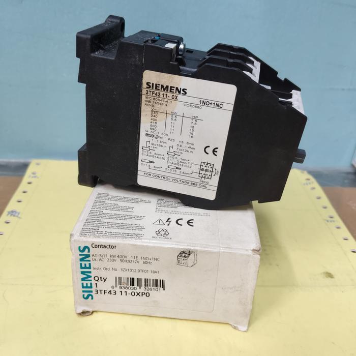 Contactor Siemens 3Tf43 11-Oxpo 1No+1Nc 220Vac New Stok