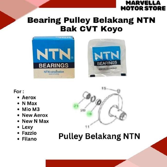 DS313 >> Laher Bearing Pulley Belakang NTN & Bak CVT KOYO Aerox N Max Mio M3 Lexy Fazzio Filano