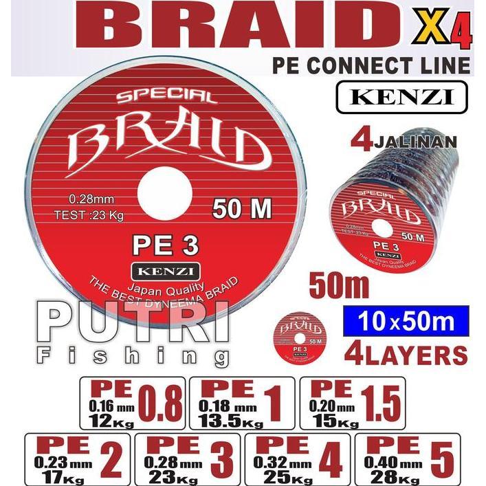 PE KENZI BRAID X4 50M CONNECTING