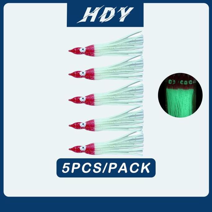 HDY 5pcs 10 Color Cumi Karet Super Star Umpan Pancing Softlure Octopus Cumi Karet 6cm/8cm/10cm/12cm 