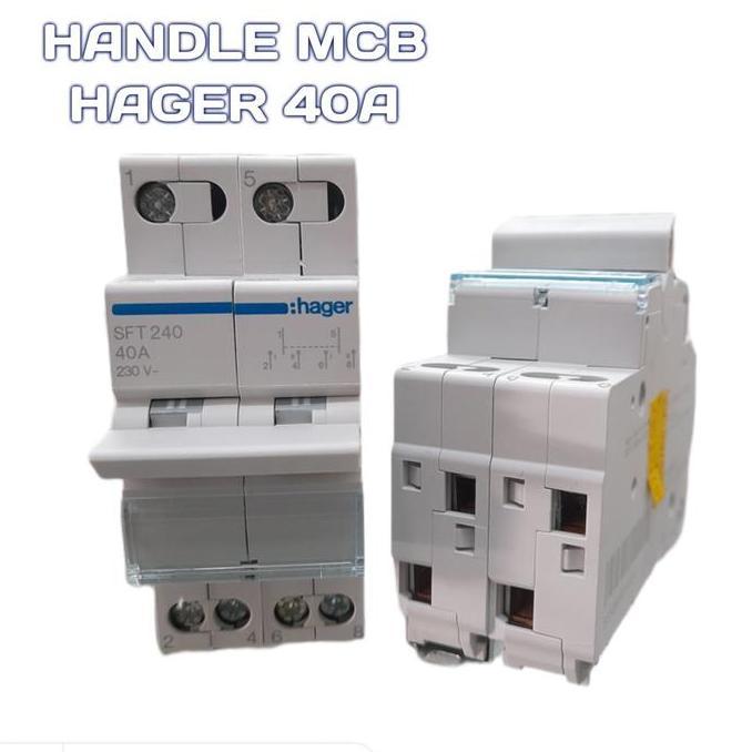 Handle Mcb/Change Over Switch Hager 2Phase 40A New Stok