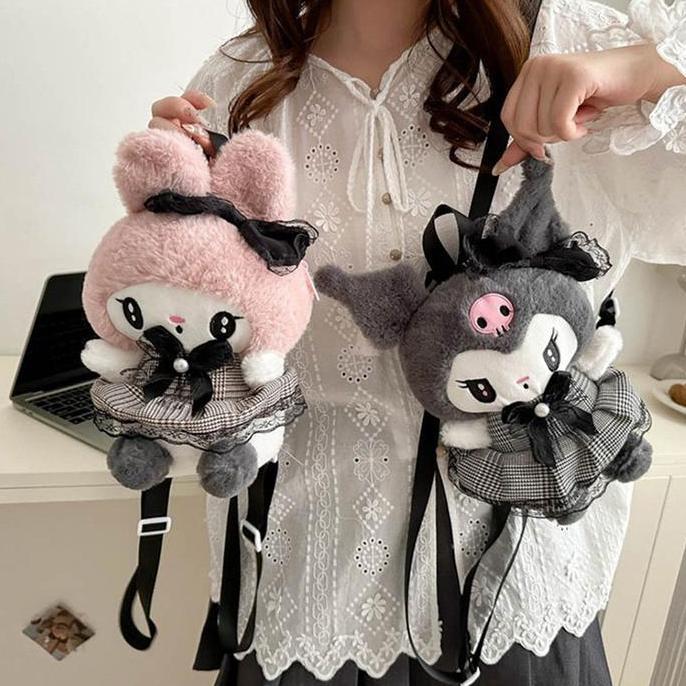OCARA Tas Ransel Boneka Melody Kuromi Backpack Doll Melody Kuromi Tas Ransel Boneka Princess Melody 