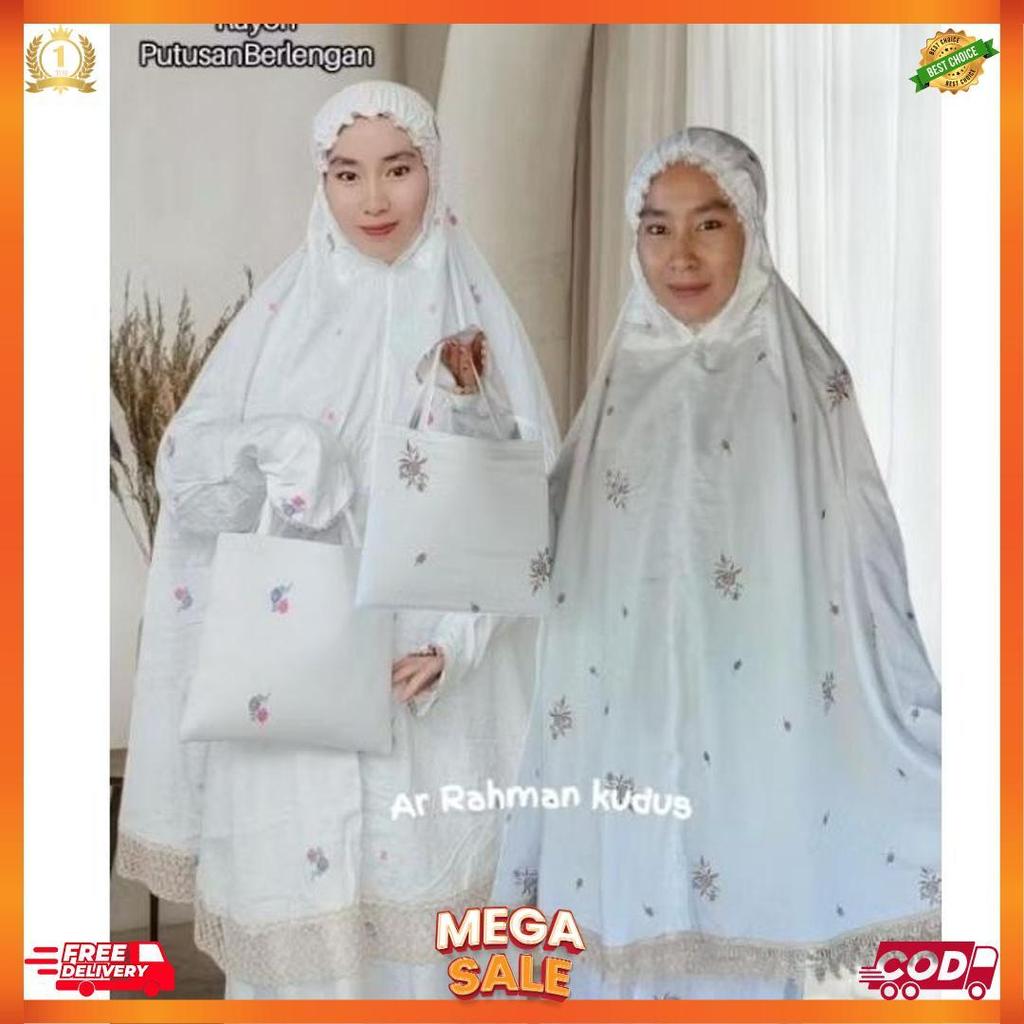 Mukena Haji Potongan Berlengan Rayon Bordir Mukena Ihrom Mukena  Dewasa Putusan [L5]