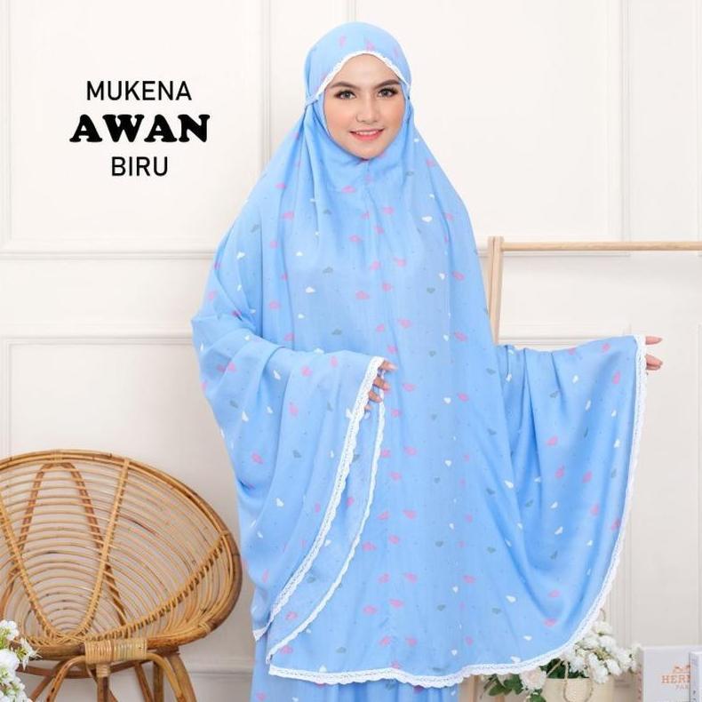 Berkualitas Mukena Dewasa Adem Motif Karakter Awan Cantik Lucu Bahan Rayon Dingin Model Elegan