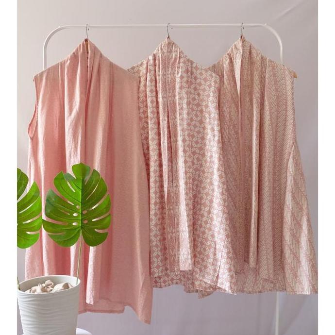 Outer Tanpa Lengan Atasan Batik Modern Wanita Outer Batik Cardigan Batik Batik Kondangan Batik Katun