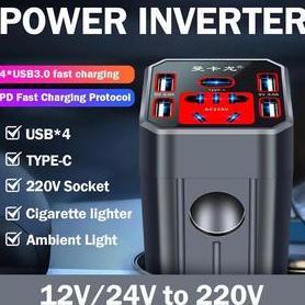 OCARA Inverter Mobil Inverter Listrik Mobil Car Power Inverter Inverter 12v Ke 220v Charger Mobil 2 