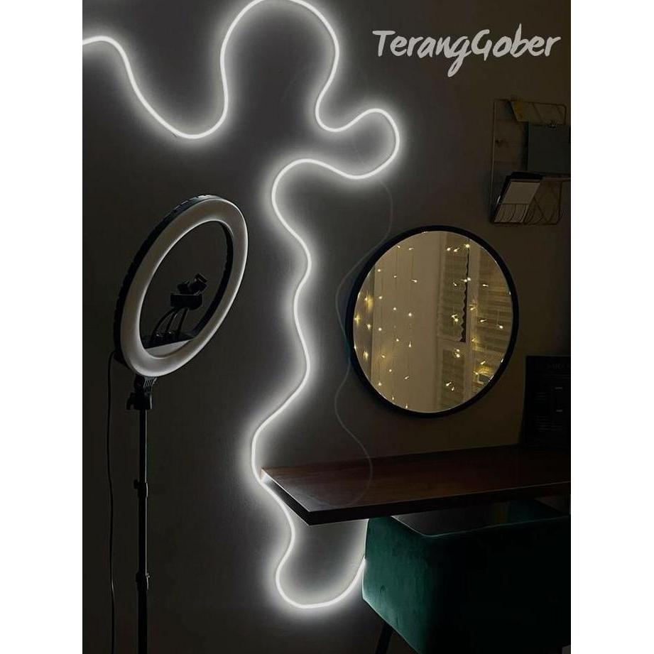 OCARA LAMPU NEON DETAK JANTUNG FLEXIBLE 22OV UKURAN 1-5 METER GRATIS SOKET