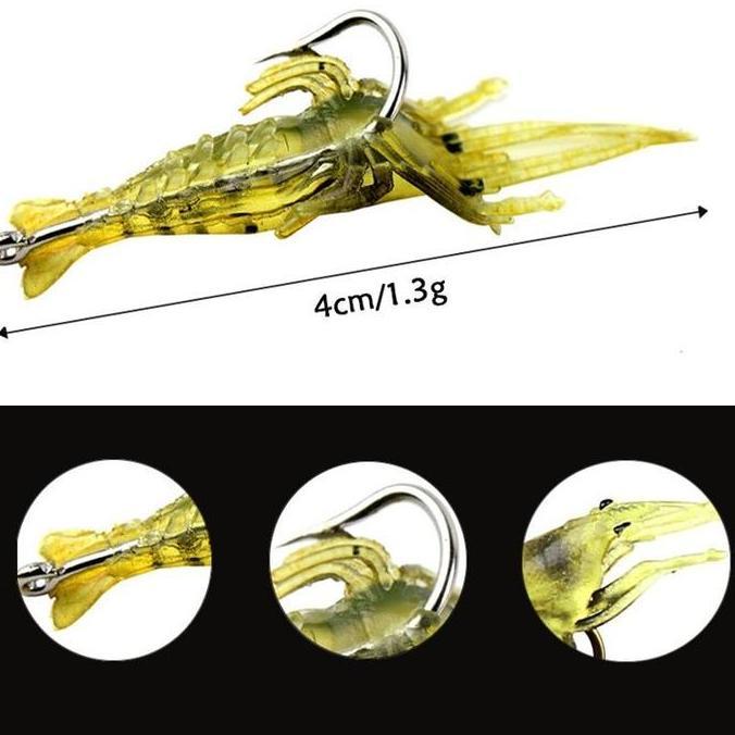 Shrimp Soft Fishing Lure Bait Umpan Casting Udang Mancing Pancing Ikan