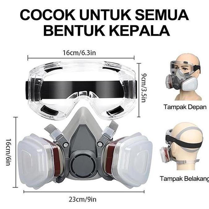 OCARA Masker gas/Masker Gas Anti-Polusi/Respirator/Masker Gas Respirator/Respirator Setengah Wajah
