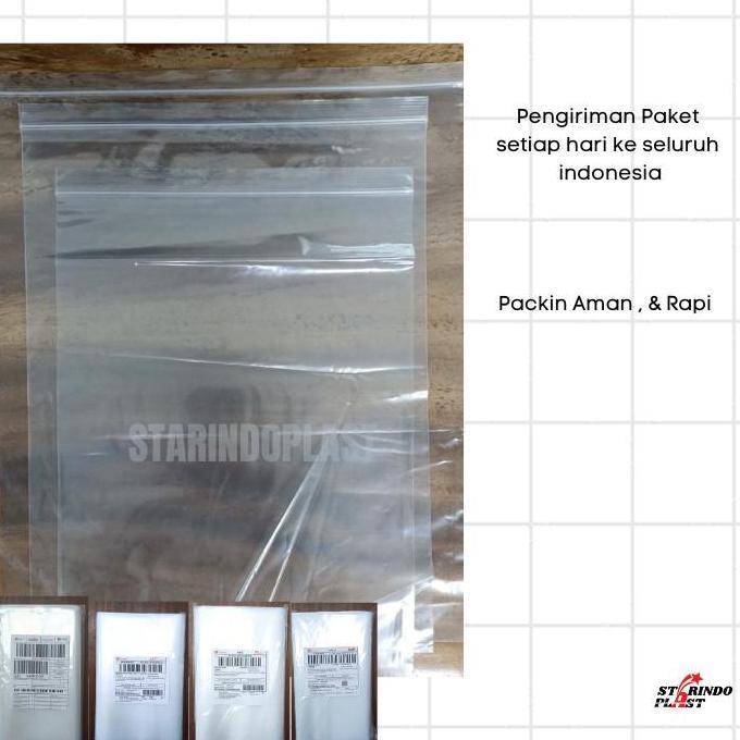 Plastik Klip Jumbo uk 40x55 cm Ziplock Bening Besar Tebal 0.5
