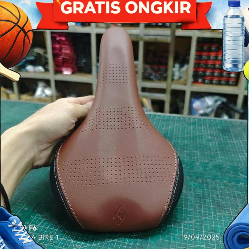 Saddle D5090 Ddk Patrol Brown 272 X 144 Mm - Sadel Jok Sepeda Mtb Road Folding Patrol Ddk D5090 Cokl