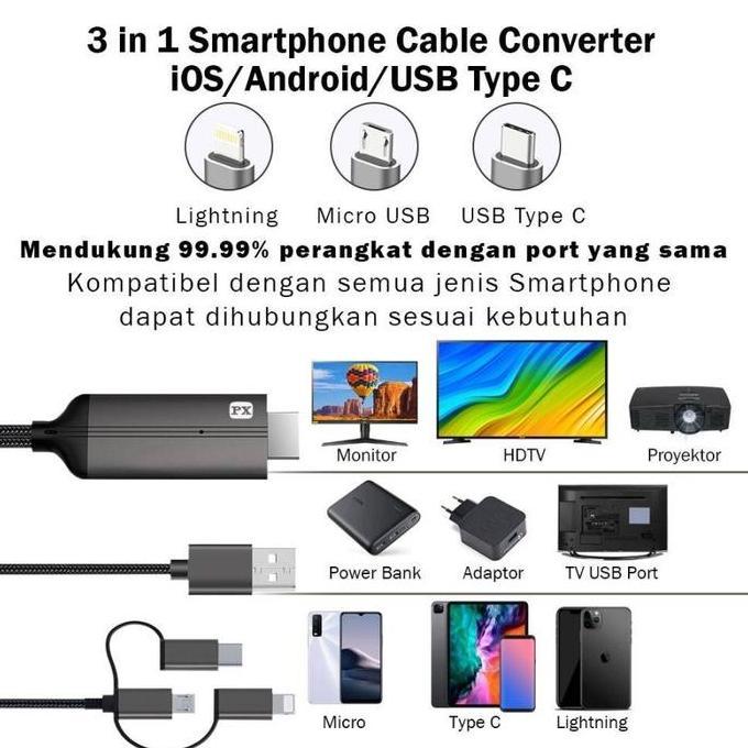 KABEL LIGHTNING FOR IPHONE 5 6 IPAD 4 MINI AIR PRO KE HDMI LCD TV KW MURAH Terlaris