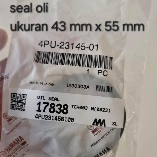 Seal oli shock depan Suzuki GSX 750 1000 1100 1300 R Hayabusa as 43 mm x 55 mm