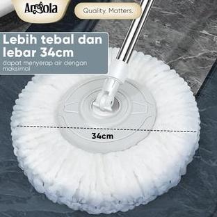 Tp Angola Spin Mop D04 Alat Pel Lantai Kain Pel Praktis Alat Pembersih Super Mop Otomatis Pasti Ori