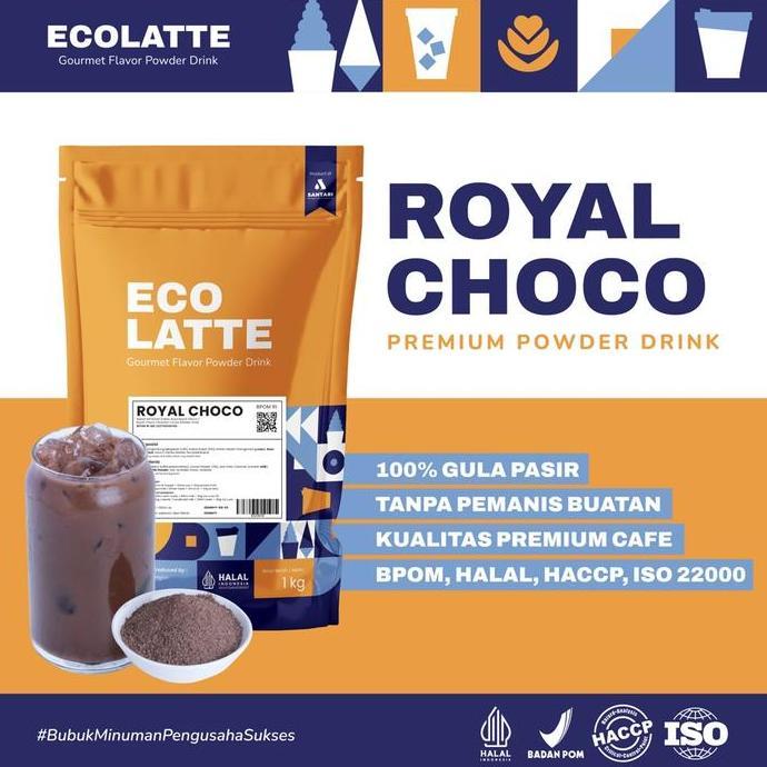 Bahreee_ - Ecolatte Royal Choco 1Kg Bubuk Serbuk Minuman Powder Drink Aneka Rasa Murah Instan Cocok 