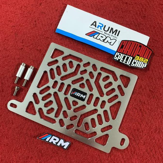 Cover Radiator Arumi Arm Cyber Silver All New Nmax 2020 2021 2022 Asli