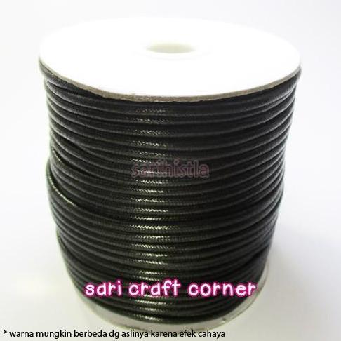 per mtr - Tali Kilap / Korea - Korean Waxed Cotton Cord - Hitam 3mm