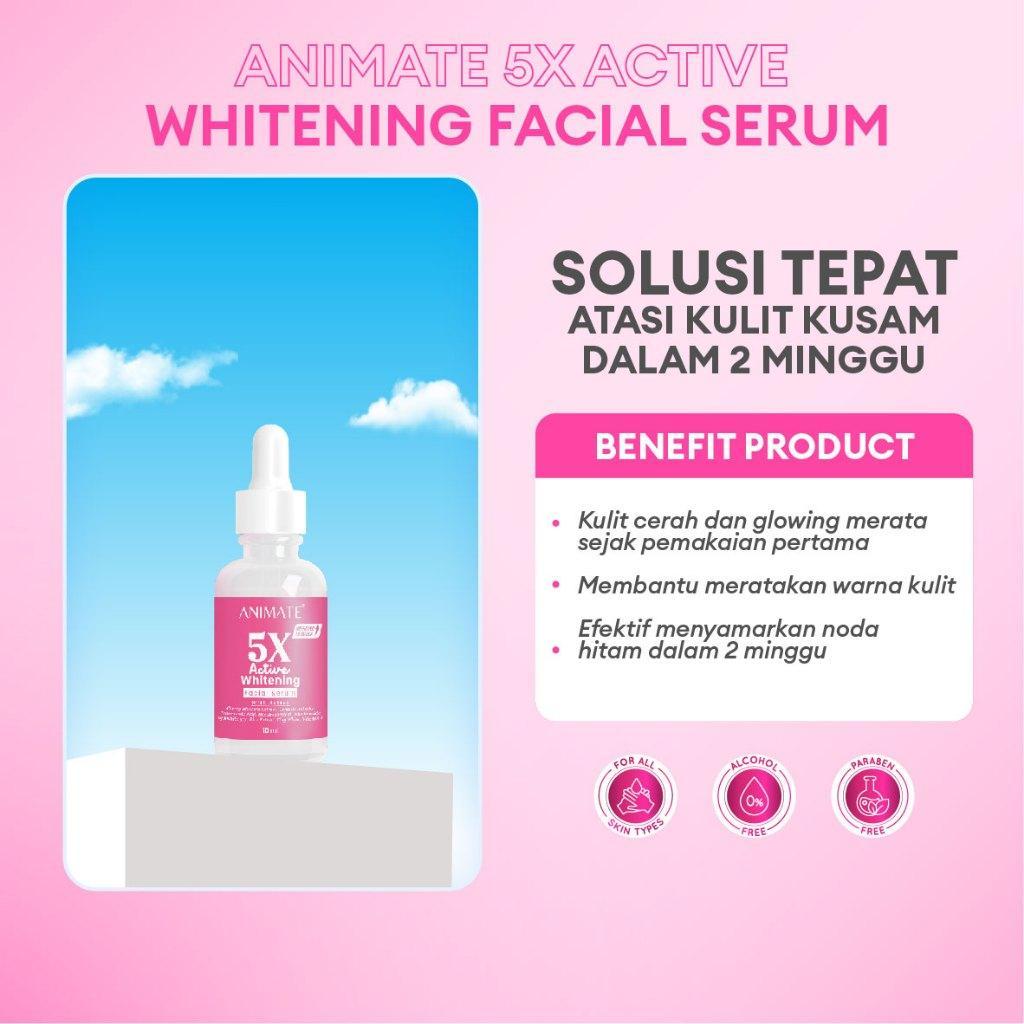 Paket Kulit Glowing (Animate 5X Active Whitening Series 5In1 + 24K Gold Serum)