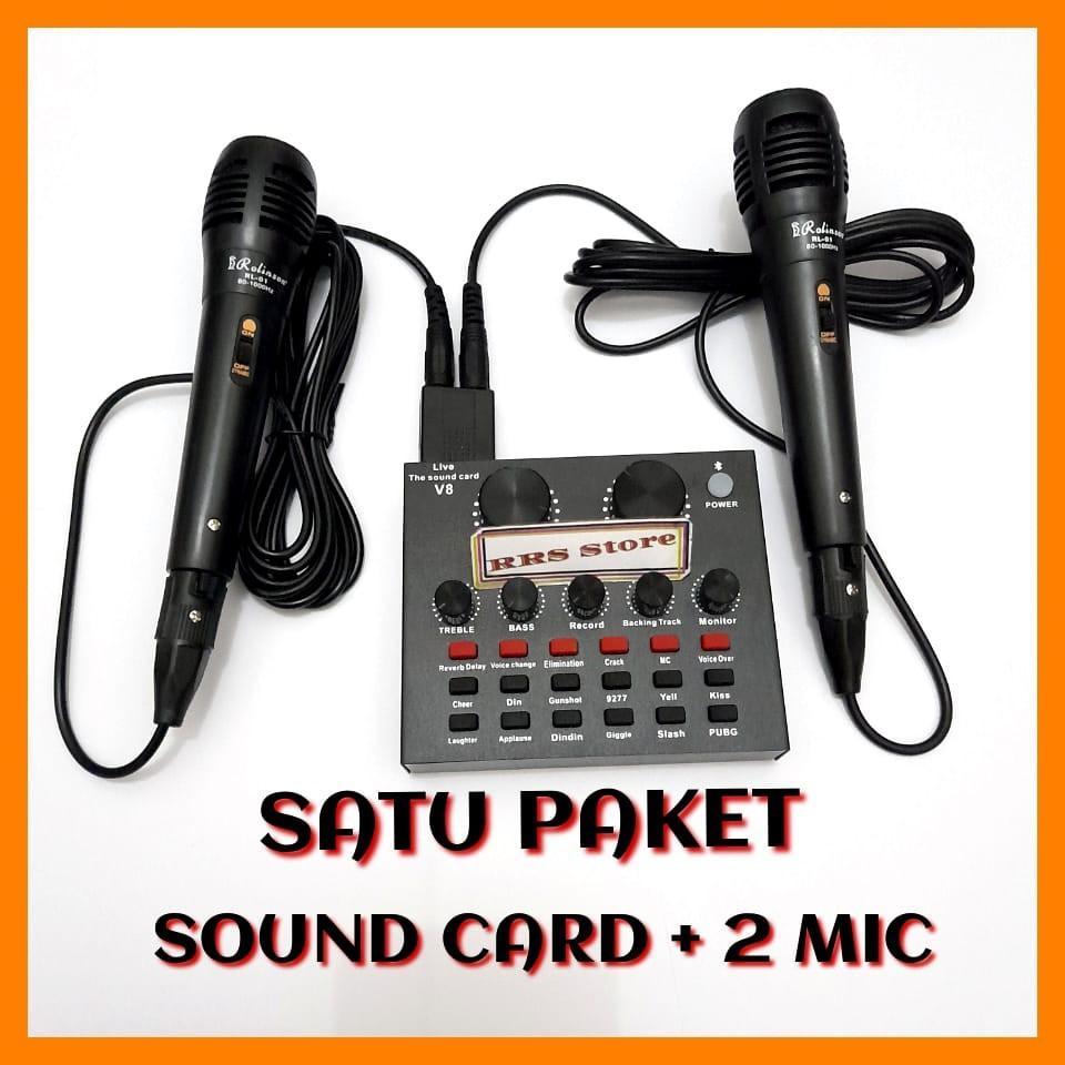 Alat Karoke Satu Paket Mixer Mini Mic Murah Kualitas Bagus Sondcad Sonkad Soundcard Broadcast Microp