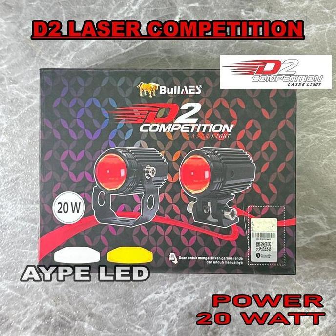 Promo ORIGINAL BULLAES D2 LASER 20 WATT BULLAES WATERPROOF | LAMPU TEMBAK LASER AES | LAMPU KABUT 2 