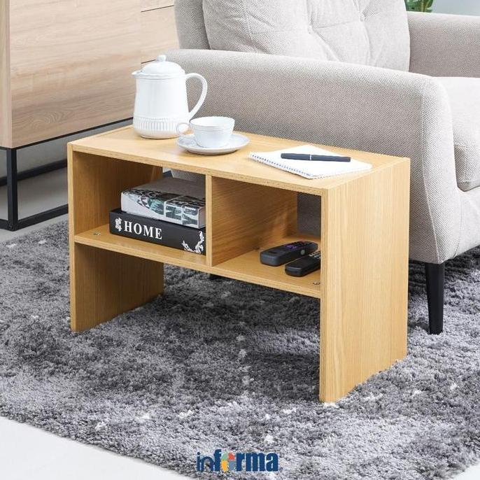 Informa Meja Flip Side - Cokelat Oak Penyimpanan Ruang Tamu Meja Sofa Rak Buku Baca Meja Tv