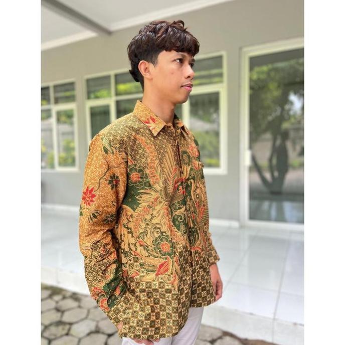 MARGARIA BATIK - Kemeja Batik Pria Lengan Panjang Bahan Dobby - Kemeja Banara Ready
