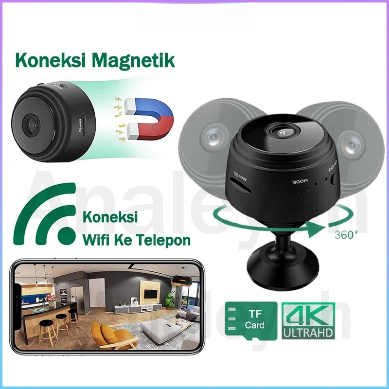 CctvA9 Mini Kamera Smart Wifi Hd 1080P, Cctv Tersembunyi Kecil Dengan Jaringan Cerdas, Kamera Keaman