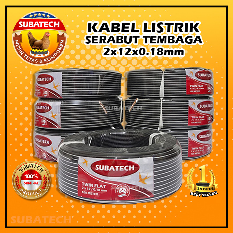 Kabel Roll Listrik Ganda Serabut Isi-100Meter/1 Roll