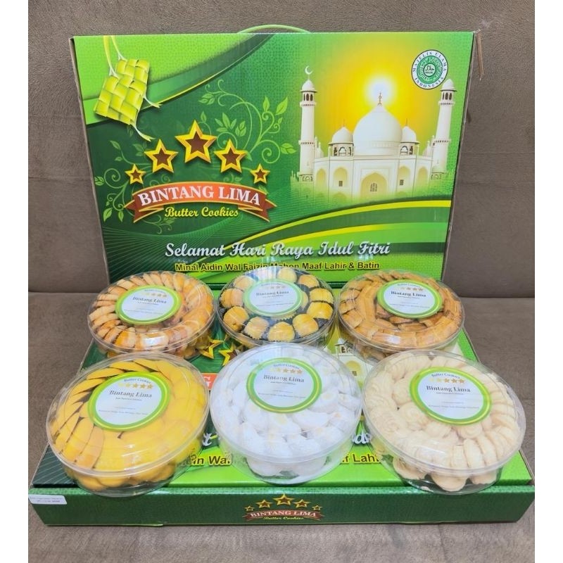Paket Kue Kering Lebaran Isi 6 Toples Hampers Kue Kering