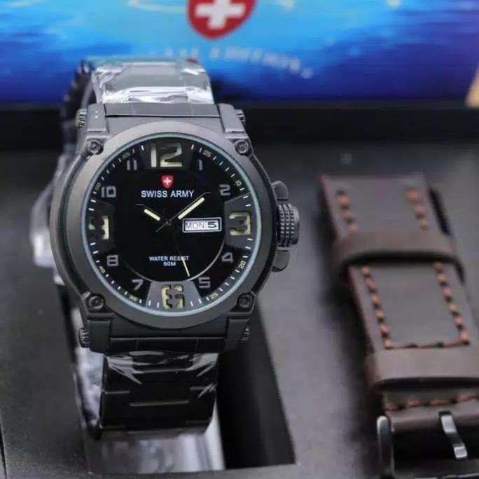 MD15 >> JUAL SWISS ARMY ORIGINAL TANGGAL AKTIF SA49772 - JAM TANGAN PRIA - TALI RANTAI STAINLESS - F