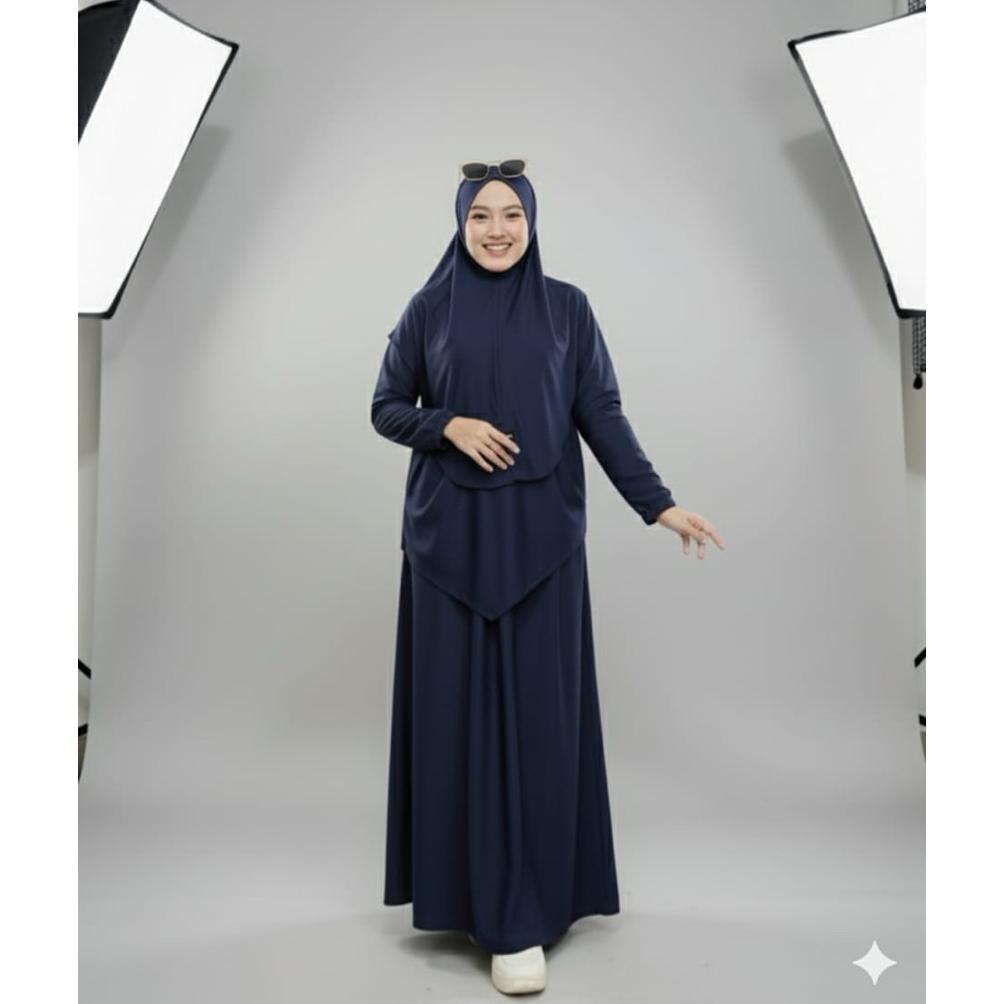 best sale one set 3in1 ( gamis celana hijab) - gamis stelan kekinian - gamis stelan modis - stelan b
