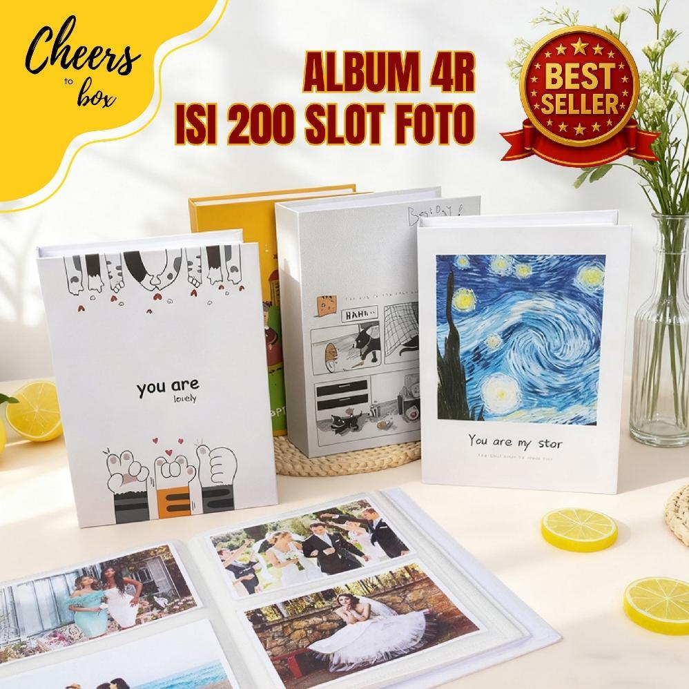 TERBARU BUKU ALBUM 4R ISI 200 FOTO / Tempat Photo Hardcover / PHOTOBOOK Kenangan / Wedding / Bayi / 
