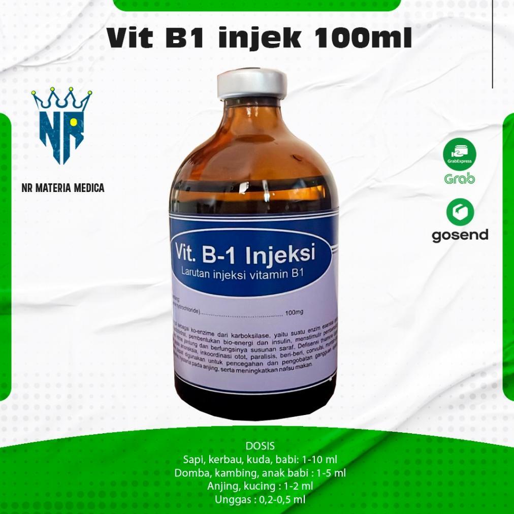Vitamin B1 100 ml Inj  - Vitamin B1 untuk ternak - Vit B1 Hewan - Vit B1 Hewan