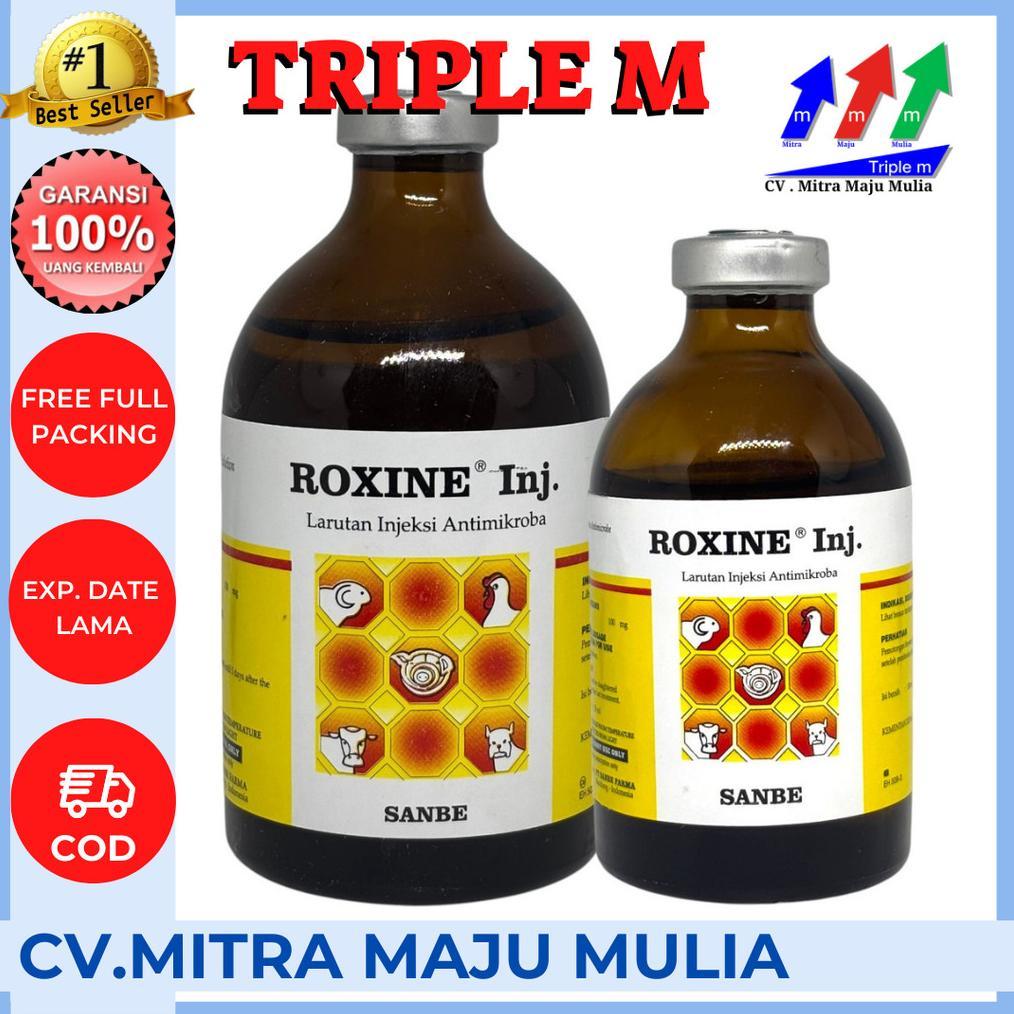 Roxine 50ml Roxine 100 Ml Antibiotik Sapi Kambing Dll Sanbe