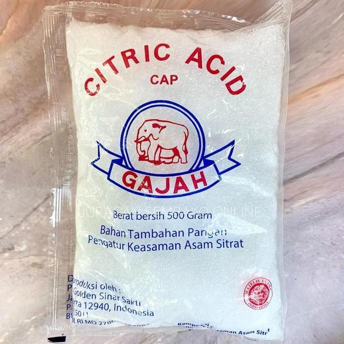 Foodtwin- Citric Acid Cap Gajah 500Gr Citrun Asam Sitrat