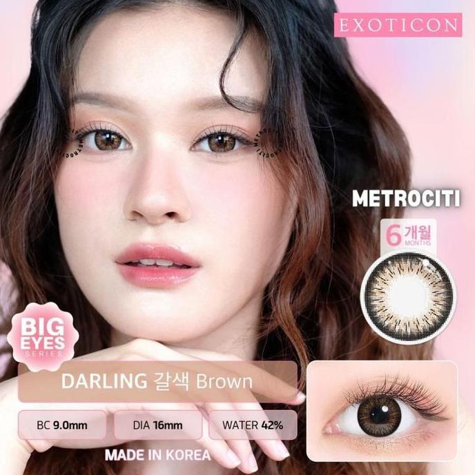 Eyex- Metrociti Softlens Big Eyes X2 Darling 16Mm Softlens Grey Minus , Softlens Hitam Minus , Softl