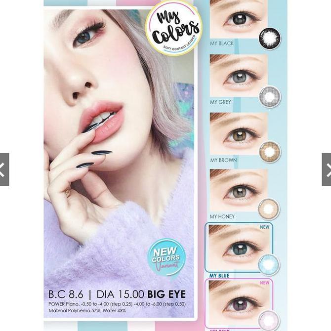 Eyex- Softlens Minus Omega My Colors Brown 15Mm Gratis Tempat Soflen
