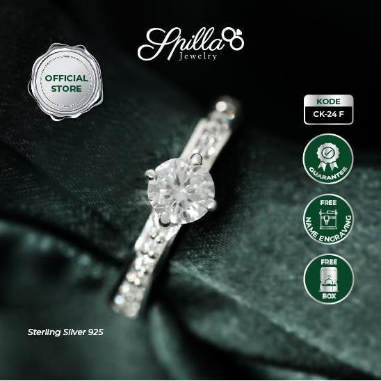 [PO 15 Hari] Spilla Jewelry Cincin Wanita CK-24 Cincin Nikah Perak SIlver